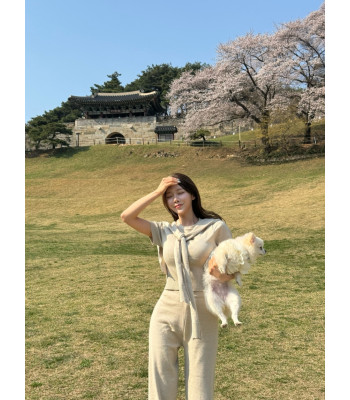 숄 니트 3피스 세트